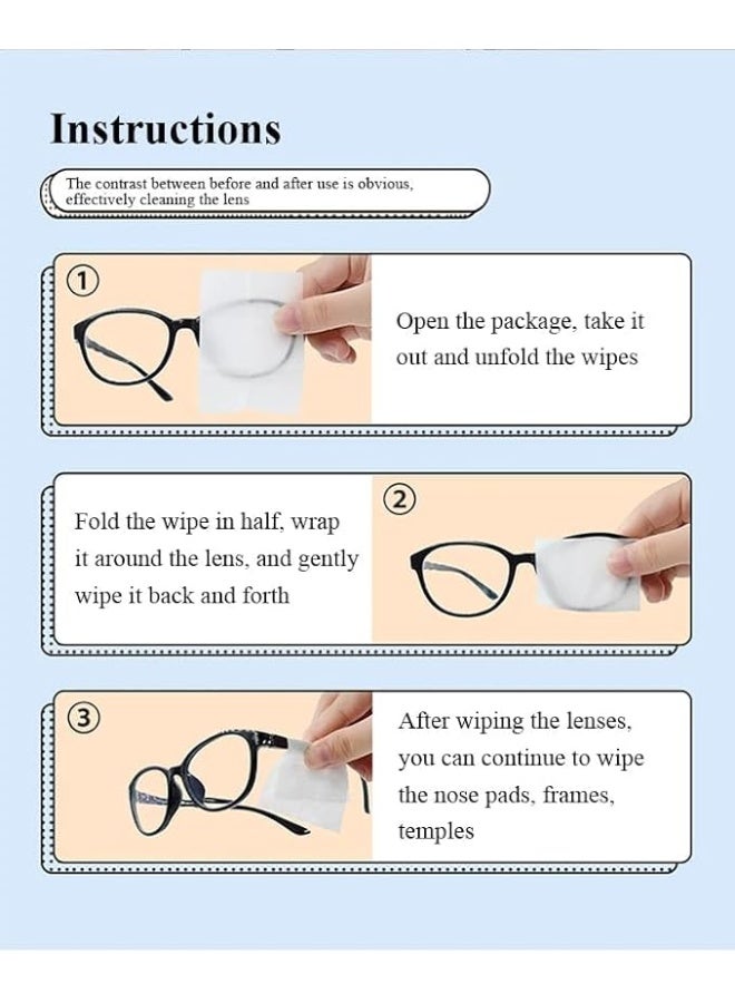 Pre-moistened lens cleaning wipes for cleaning eyeglasses, computer and laptop screens, smartphones, optical lenses, goggles and watch screens | Quick-drying and non-scratch (pack of 100) - Image 2